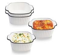 WPPQWP Piccole pirofila in ceramica, set da 4 pezzi, per friggitrice ad aria calda, forno, microonde, 14,5 x 11,5 x 5,5 cm