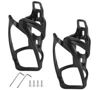 WPPQWP Set di 2 portabottiglie per bicicletta, 35 g, leggero, per mountain bike e bici da corsa, colore nero opaco, con chiavi di montaggio e viti (2, nero)