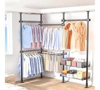 WPPTNSFY Cabina Armadio, Multifunzione Armadio Telescopico dal Pavimento al Soffitto, Asta Telescopica per Guardaroba, Appendiabiti da Terra Cabina Armadio, per Camera da Letto, Soggiorno