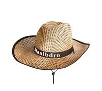 Wpsagek Cappello di Paglia da Uomo, Cappelli di Paglia da Pesca per Uomo,Cappello di Paglia da Pesca a Tesa Larga da Cowboy | Cappello Western Estivo da Cowboy per Campeggio, Pesca, Viaggi,