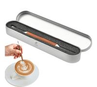 Wpsagek Coffee Art, penna per latte art per caffè, penna per latte art in acciaio inossidabile, ago per fiori da tirare per caffè, strumento per ago per arte fantasia per caffè a doppia estremità