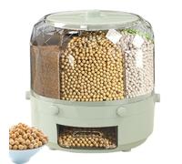 Wpsagek Dispenser per cereali - Contenitore per riso di grande capacità, dispenser per alimenti da cucina, serbatoio rotante per cereali, conservazione di alimenti secchi per mais, riso, farina e