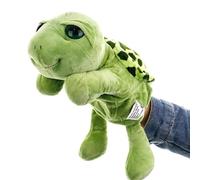 Wpsagek Marionetta a Mano Tartarughe, Marionetta Interattiva per Animali, Marionette da Dito in Peluche per Bambini Oggetti di Scena per Raccontare storie, Verde
