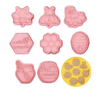 Wpsagek Set formine per biscotti ape, per biscotti, Set di 8 biscotti per stampini per, Stampo per biscotti a forma di cartone animato per fare cioccolato, decorazioni per torte