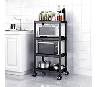 WPT Kitchen Baker's Rack Utility Scaffale per forno a microonde, carrello su ruote, organizer da cucina regolabile a 4 ripiani, in acciaio inox