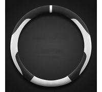 WpTrick Coprivolante per Citroen Elysee 2004-2023, Copri Volante per Auto Pelle Scamosciata, Protezione Custodia Volante Auto Cover, Antiscivolo Traspirante Durevole Coprivolante,C-Black+White-O