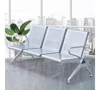 WPWSDWMX Panca per Sala D'attesa a 3 Posti, Panchina per Reception Aeroporto con Braccioli, Sedia per Sala D'attesa Pubblica in Acciaio Inox Adatta per Ospedali