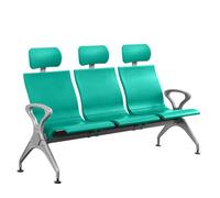 WPWSDWMX Sedia da Ufficio a 3 Posti, Panca per Hall con Braccioli, Sedie per Sala D'attesa con Poggiatesta, per Clinica, Banca, Aeroporto(Green)