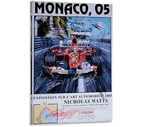 WQBYDS Poster da parete su tela 60 * 80cm Senza Cornice Michael-Schumacher Monaco Raro con firme Tela Wall Art Soggiorno Poster Camera da letto Decor Pittura