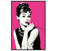 WQBYDS Stampe Quadri 50 * 70cm Senza Cornice Poster affiche Audrey Hepburn Pink
