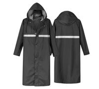 WQCMH Impermeabile lungo monopezzo per pioggia forte, poncho a tutto il corpo con cappuccio per la protezione dalle tempeste(NERO,as6,alpha,xx_l,regular,regular)