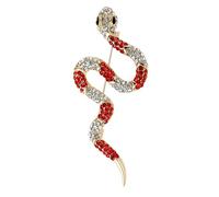 WQCMH Spille a serpente per donne spille unisex di vetro con animali Banchetto Zaino Regali Accessori(Red3643)