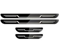 WQFWSD 4 Pezzi Auto Acciaio Inossidabile Piastra Battitacco Soglia Porta per Nissan Titan II XD Crew Cab 2015-2025, Benvenuto Pedaliera Portiere Inox Protezione AntiGraffio,Black