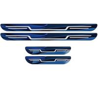 WQFWSD 4 Pezzi Auto Acciaio Inossidabile Piastra Battitacco Soglia Porta per Nissan Titan II XD Single Cab 2015-2025, Benvenuto Pedaliera Portiere Inox Protezione AntiGraffio,Blue