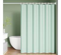 WQHPLMD 118x78, Peva Curtains for Bathroom with Hooks Solid Light Green, 300x200cm Bathtub Shower Curtain