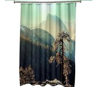 WQHPLMD 118x78 Shower Curtains for Bathroom, Polyester Hotel Shower Curtain with Hooks Nature Theme Mountain And Trees, 300x200cm