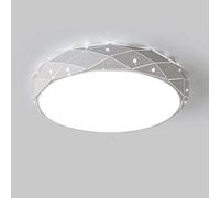 WQHPLMD 18W LED Round Ceiling Light - Sparkly White Metal & Acrylic Ceiling Lamp with Remote Control And Dimming