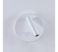 WQHPLMD 350° Rotatable 90° Foldable Wall Light Sconces, 3W Spotlight & 6W Backlight, White Minimalist LED Double Push Button Lighting Luminaire