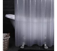 WQHPLMD 60x78 Curtains for Bathroom, Peva Liner with Grommets And Hooks Semi-Transparent Geometric Pattern, 150x200cm Bathtub Shower Curtain