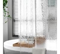 WQHPLMD 72x72 Shower Curtains for Bathroom, Peva Shower Curtain with Grommets And Hooks Semi-Transparent Stone Pattern, 180x180cm Hotel Shower Curtain