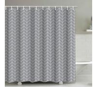 WQHPLMD 72x78 Tenda da Doccia con annegelli, Tenda da Doccia in Poliestere con Ganci a Spina di Pesce, 180x200 cm