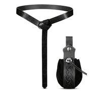 WQHPLMD Adult Role Play Medieval Waist Belt for Party PU Bag Purse Costume Belt Halloween Party Accessories