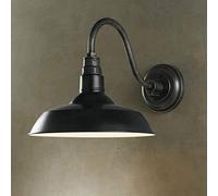 WQHPLMD American Country Gooseneck Waterproof Wall Sconce Lantern Bronze, Rustic Industrial Style LED Light - IP65 Waterproof Lampshade