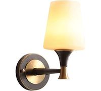 WQHPLMD American Style Brass Wall Sconce with Glass Lampshade, Living Room, Bedroom And More