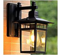 WQHPLMD Antique European Vintage Outdoor Wall Light, IP23 Waterproof And Rust-Proof Glass Shade
