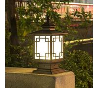 WQHPLMD Antique Post Lamp with High Transmittance Glass - Rustproof And Waterproof Outdoor Garden Lighting