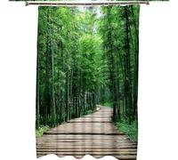 WQHPLMD Bath Shower Curtain 78x78, Polyester Bathroom Shower Curtains with Hooks Trees And Wooden Path Pattern, 200x200cm