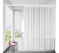 WQHPLMD Bathroom Shower Curtain 32x72, Shower Curtain for Hotel with Hooks Semi-Transparent White, 80x180cm