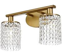 WQHPLMD Bathroom Vanity Light Sconce - Brass Metal Crystal E14 Mirror Front Light for Makeup Table And Cabinet