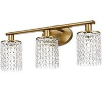 WQHPLMD Bathroom Vanity Light Sconce - Brass Metal Crystal E14 Mirror Front Light for Makeup Table And Cabinet