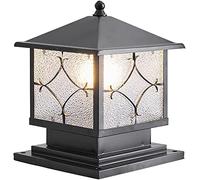 WQHPLMD Black Rustproof Post Light with Water Glass for Garden Outdoor Pathway Lighting - 60W
