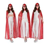 WQHPLMD Bright Red Medieval Adult Costume with Death Cloak Comfortable
