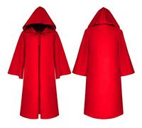WQHPLMD Bright Red Medieval Adult Costume with Death Cloak Comfortable
