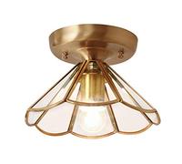WQHPLMD Ceiling Lamps, Rural Flush Mount all Copper Lamps European Retro Clear/Frosted Glass Chandelier Restaurant Bedroom Entrance Lights Living Room Balcony Aisle Lights Hangin