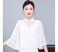 WQHPLMD Chiffon Shawl Thin Sun Protection Clothing Summer Cape Women's Lace Hollow Blouse Women's Cape (Color : E, Size : One Size)