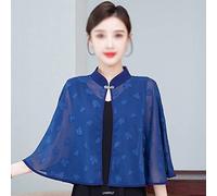 WQHPLMD Chiffon Shawl Thin Sun Protection Clothing Summer Cape Women's Lace Hollow Blouse Women's Cape (Color : B, Size : One Size)