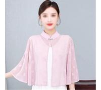 WQHPLMD Chiffon Shawl Thin Sun Protection Clothing Summer Cape Women's Lace Hollow Blouse Women's Cape (Color : D, Size : One Size)