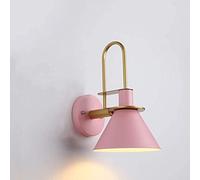 WQHPLMD Colorful Retro Wall Light Pink for Living Room Bedside Sconce - 24x31x18cm