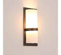 WQHPLMD Contemporary Black Metal Nordic Indoor Wall Light with Glass Shade Bedrooms And Corridors
