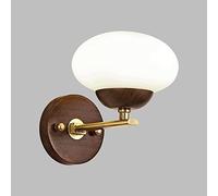 WQHPLMD Copper Mounted Walnut Wall Light - Nordic Bedroom Reading Lamp for Living Room And Study