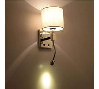 WQHPLMD Creative Fabric Stainless Steel Bedside Lamp - Dining Room, Bedroom & Living Room Lighting