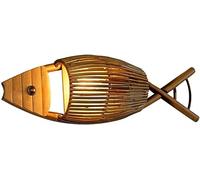 WQHPLMD Creative Fish Arts & Antique Wooden Wall Light Sconce