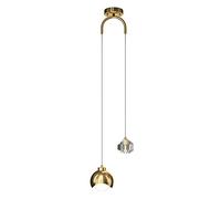 WQHPLMD Crystal Copper Chandelier for Living Room And Dining Room, Elegant Three-Color Dimmable Pendant Light