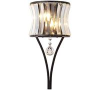 WQHPLMD Crystal Decor 2 Light Fixtures Wall Sconce Lighting Elegant Crystal Wall Lantern with Metal Base Bedroom Living Room Interior Entrance Lighting