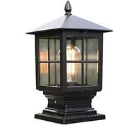 WQHPLMD Die-Cast Aluminum Post Light Fixture Clear Glass Shade Rustproof Outdoor Garden Pathway Lighting V1
