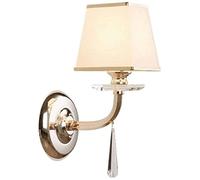 WQHPLMD Elegant Iron Wall Sconce with Crystal Decoration - E14 LED Lamp for Home Decor